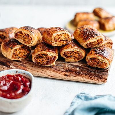 Mini vegan sausage roll platter