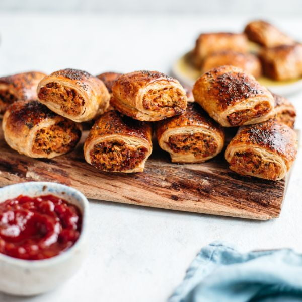 Mini vegan sausage roll platter